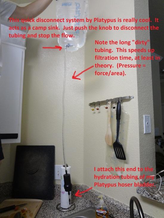Homemade Sawyer gravity filtration system