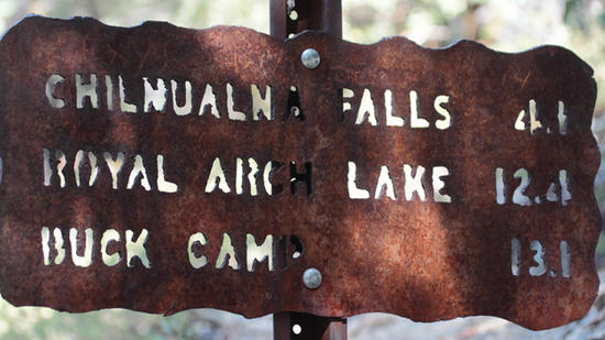 metal trail sign