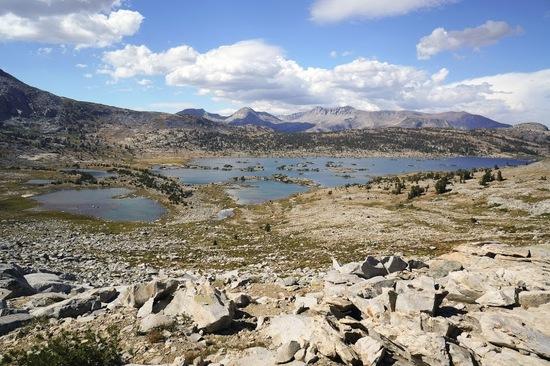 View of Thousand Island Lake from saddle