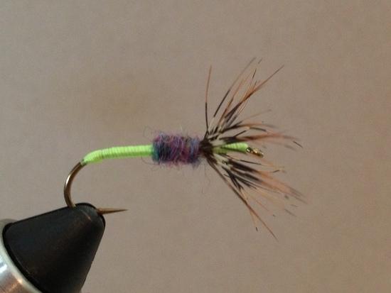 The Hulk Kebari showing the Daiichi 1560 Size 6 hook