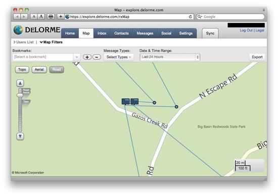 DeLorme screen shot