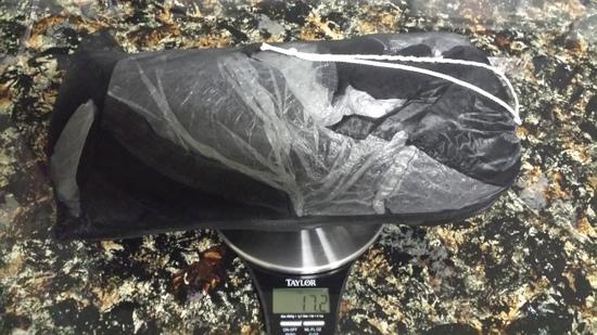17.2 ounces in stuff sack.
