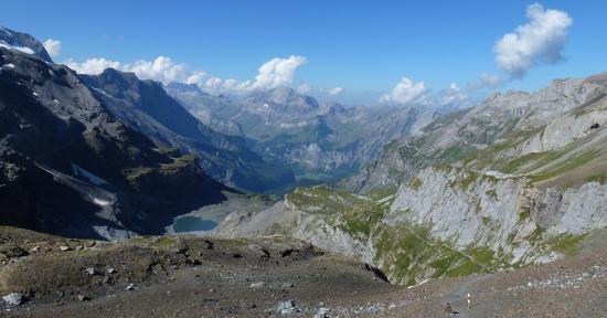 view back to Kandersteg with &ldquo;Heartlake&rdquo; on the left