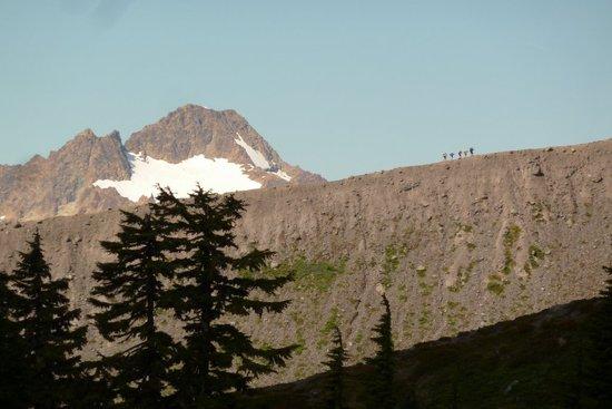 Climbers struggling up Railroad Grade Trail