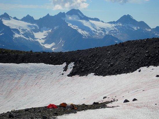View of climber's camp