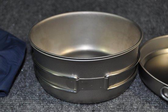 MontBell Titanium Cooker #1 plus SnowPeak Titanium Bowl