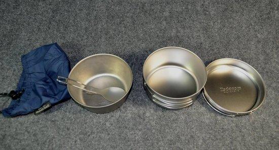 MontBell Titanium Cooker #1 plus SnowPeak Titanium Bowl