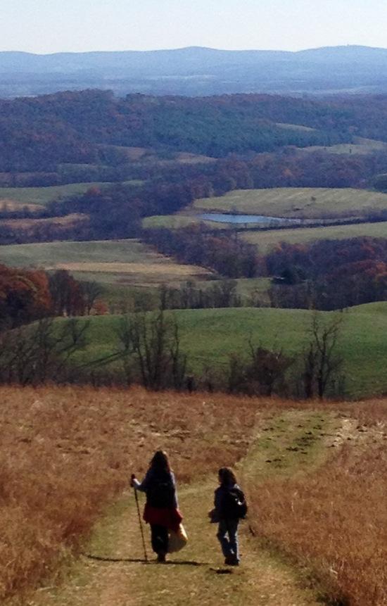 girls hiking