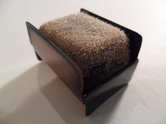 Tray type "Esbit" stove with partially burned fuel tablet