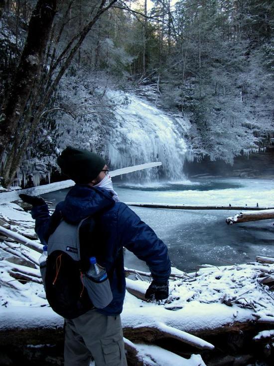 Giant icicle and Stinging Fork Falls