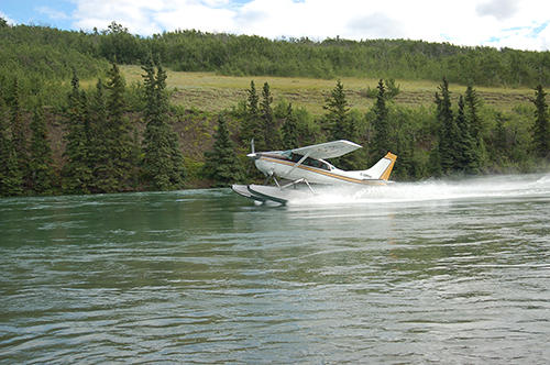 Flying out from Kluane Lake