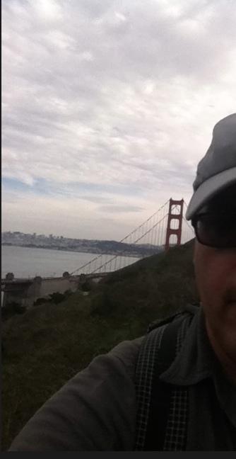 Golden gate in background