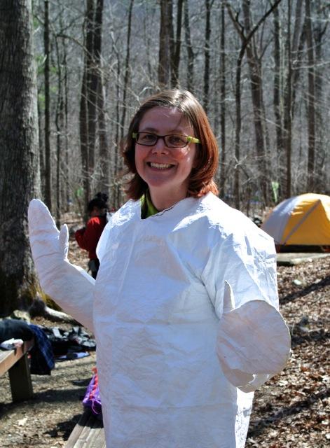 Striking a pose in Tyvek