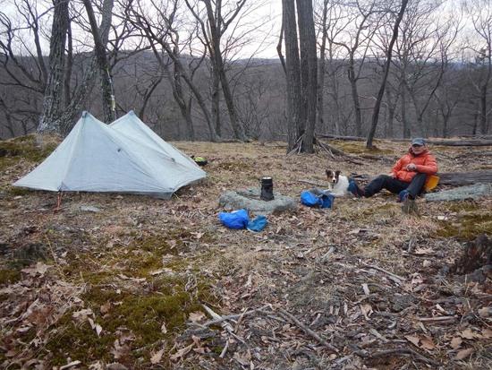 relaxing in camp