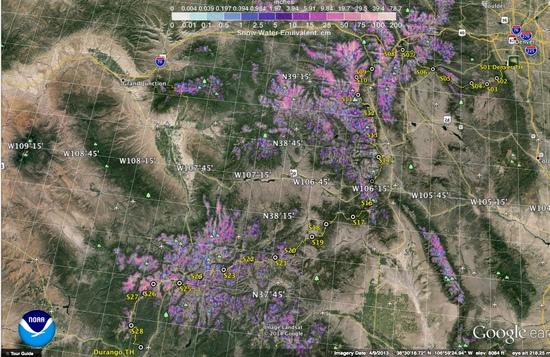 Colorado snow pack 1 June 2012