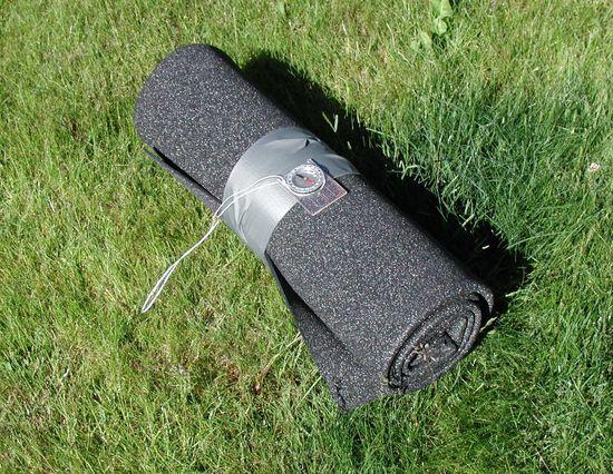 Foam pad folded and rolled