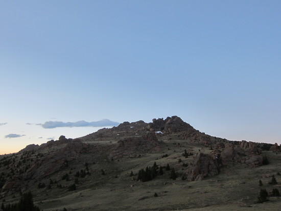 Bison peak at dusk