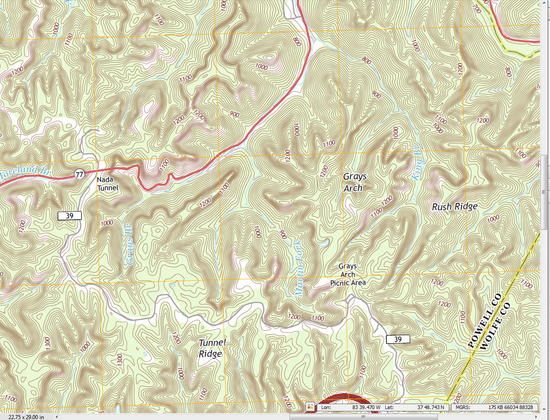 Kentucky TOPO map