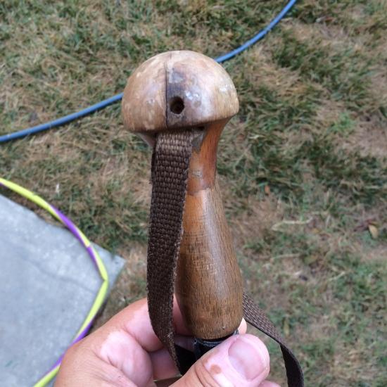 Detail of handle showing cracking