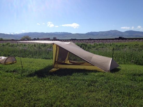 Tensegrity  with awning extended