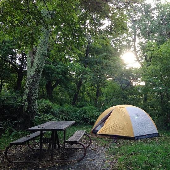 My campsite at Loft Mountain before heading into the backcountry