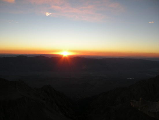 Sunrise on top of Mt Whitney
