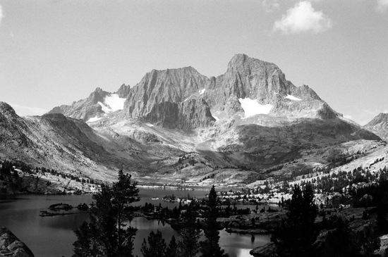 Mt. Ritter and Banner Peak tower of Garnet Lake
