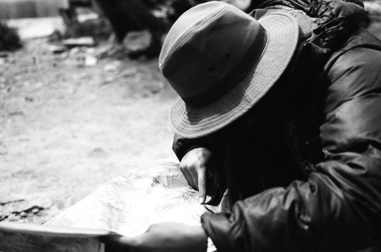 bae reading the map. she loves maps.