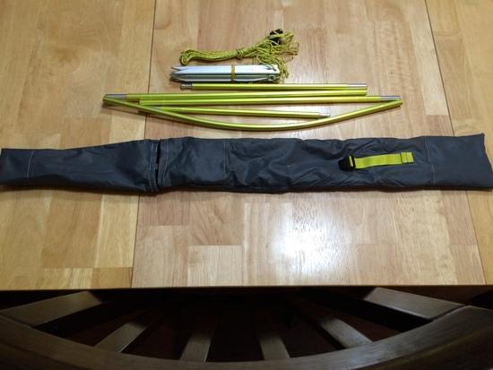 Guy Lines, 9 Stakes, Hoop Pole, expanded stuff tube