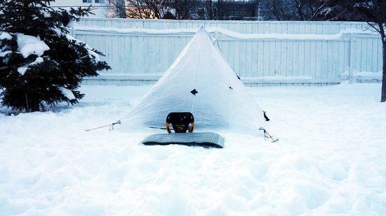 Khufu in winter with DPTE and two trekking poles