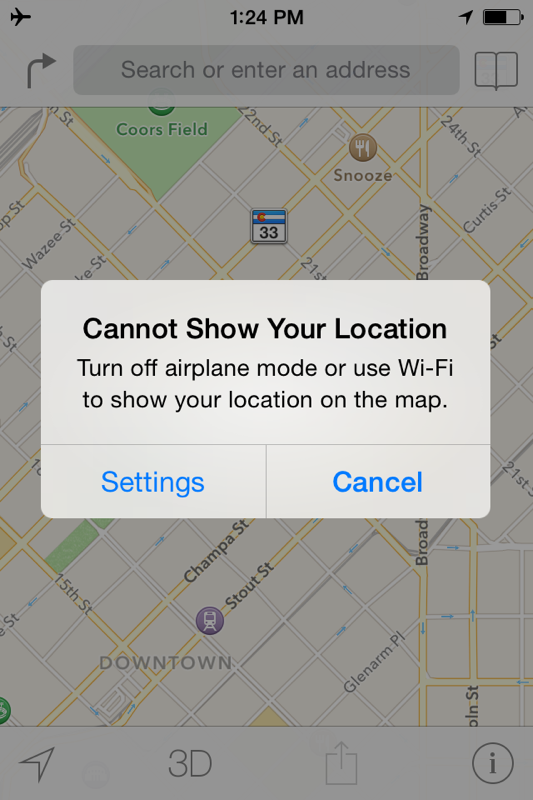 iphone gps in airplane mode