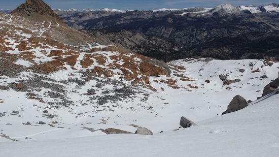 coming down from Red Peak Pass