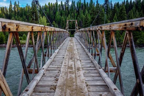 Walking across the pack bridge