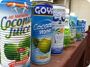 coconut water cans with ridges