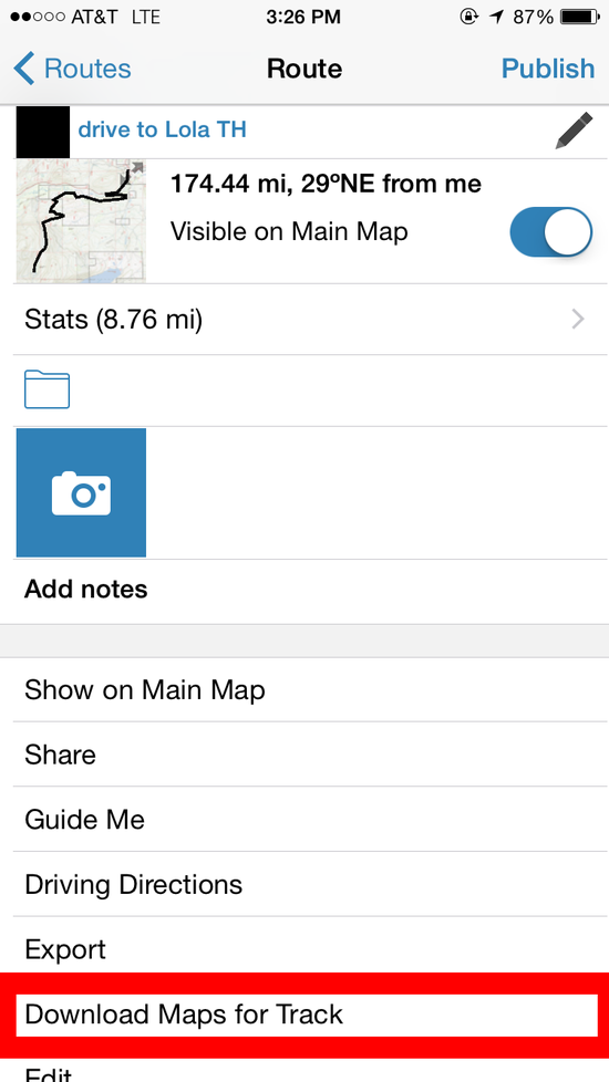download maps for the route